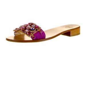 Emanuela Caruso Suede Crystals Slides